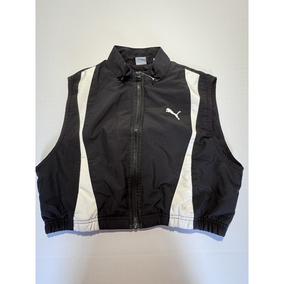 PUMA Women's DARE TO Woven Puffer Vest Black White NWT $75 Retail - Picture 1 of 5